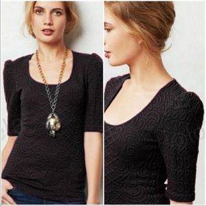 Deletta (Anthropologie) Anthlone Textured Jacquard Top. Size XS